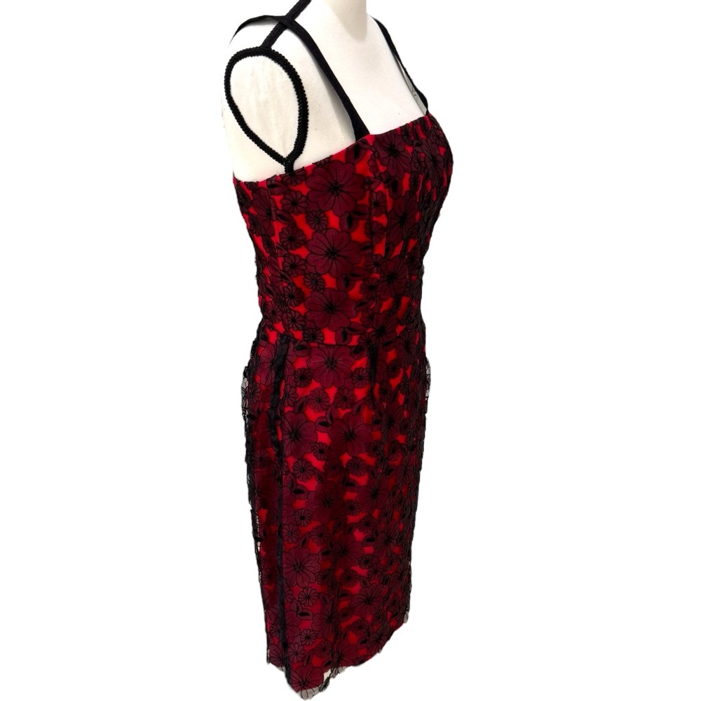 Options by Shani Red Black Lace Dress 10 - Picture 5 of 10
